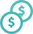 Two Coins with Dollar Signs in Them in Turquoise