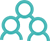 Three Schematic Men in Turquoise