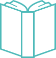 Book Schematic Icon in Turquoise