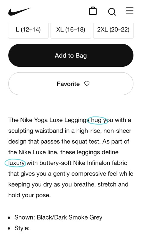 nike product description