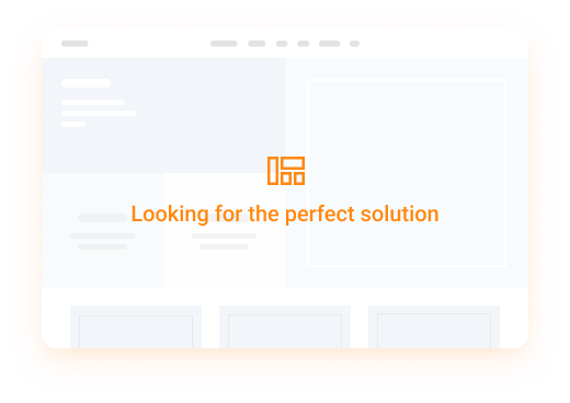Orange Line with Scheme Icon on Light Background Showing Magento Store Webpage Template