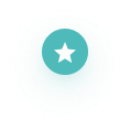 White Star in a Turquoise Circle Icon