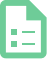 Green Icon of a Paper Piece with Unordered List