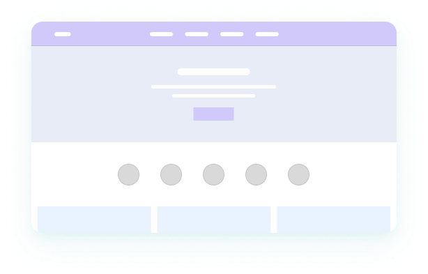 White, Light Blue and Violet Webpage Graphic Template