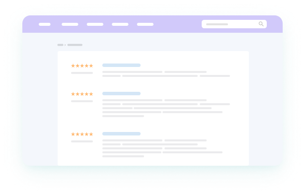 Schematic Reviews Page in Light Purple and White