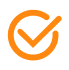 Orange Check Sign in a Circle Icon