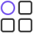 Three Rounded Rectangles and Violet Circle Icon