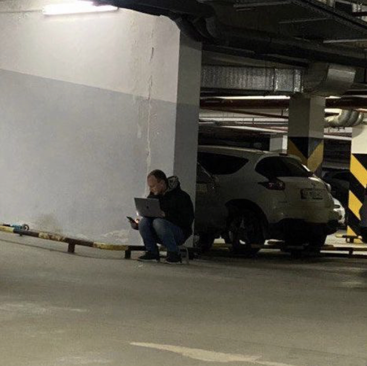 working at underground parking