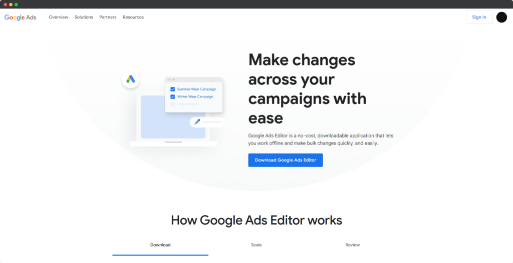 google ads editor