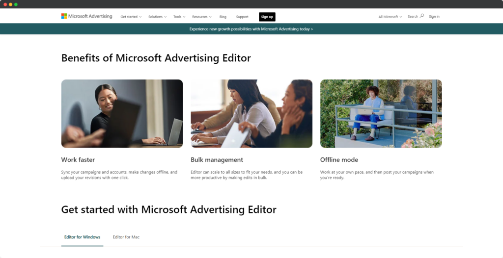 microsoft advertising editor